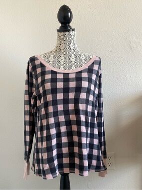 Victoria's Secret Pink and Black Buffalo plaid top
